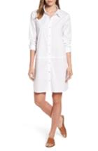 Women's Eileen Fisher Stretch Organic Cotton Shirtdress, Size - White