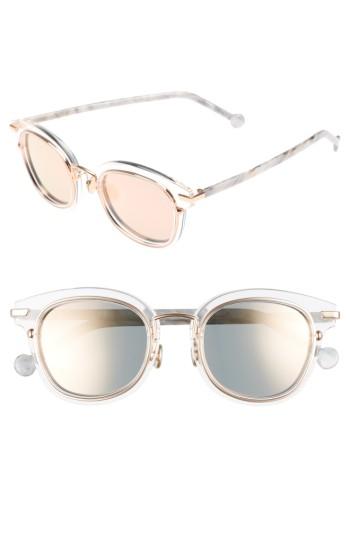 Women's Dior Origins 1 53mm Round Sunglasses - Crystal