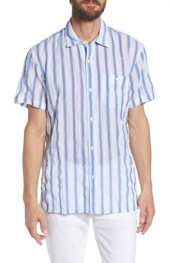Men's Bonobos Beach Slim Fit Stripe Sport Shirt R - White