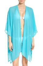 Women's Halogen Chiffon Cover-up Kimono, Size - Blue/green