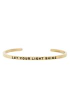 Women's Mantraband Let Your Light Shine Engraved Cuff