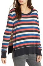 Women's Pam & Gela Stripe Sweatshirt, Size - Black