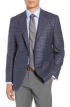 Men's Peter Millar Flynn Classic Fit Check Wool Blend Sport Coat R - Blue