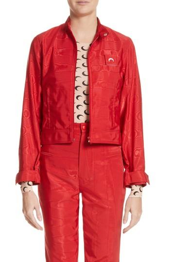 Women's Marine Serre Moire Bomber Jacket - Red