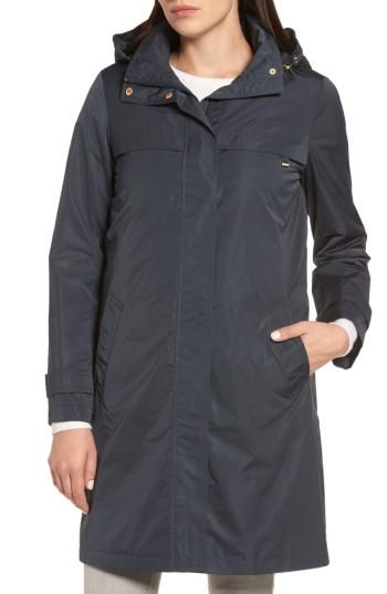 Women's Ellen Tracy Raincoat With Detachable Hood - Blue