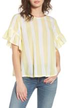 Women's Bp. Stripe Tie Back Top, Size - Yellow