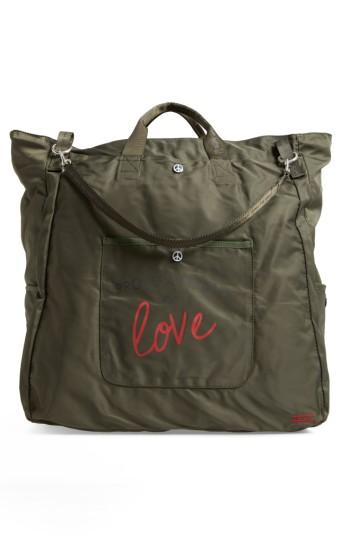 Peace Love World Nylon Tote -
