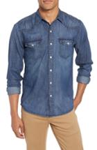 Men's Frame Pc Slim Fit Denim Western Shirt - Blue