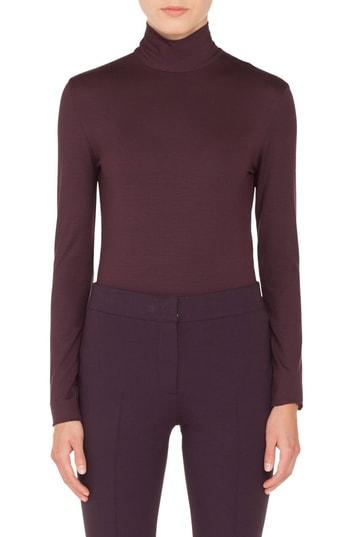 Women's Akris Punto Stretch Modal Turtleneck - Burgundy