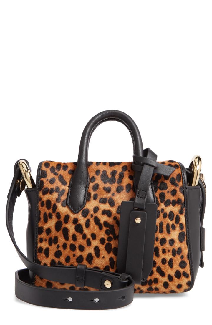 J.crew Mini Genuine Calf Hair Shoulder/crossbody Satchel - Brown