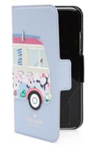 Kate Spade New York Surf Van Iphone X Leather Folio Case - Blue