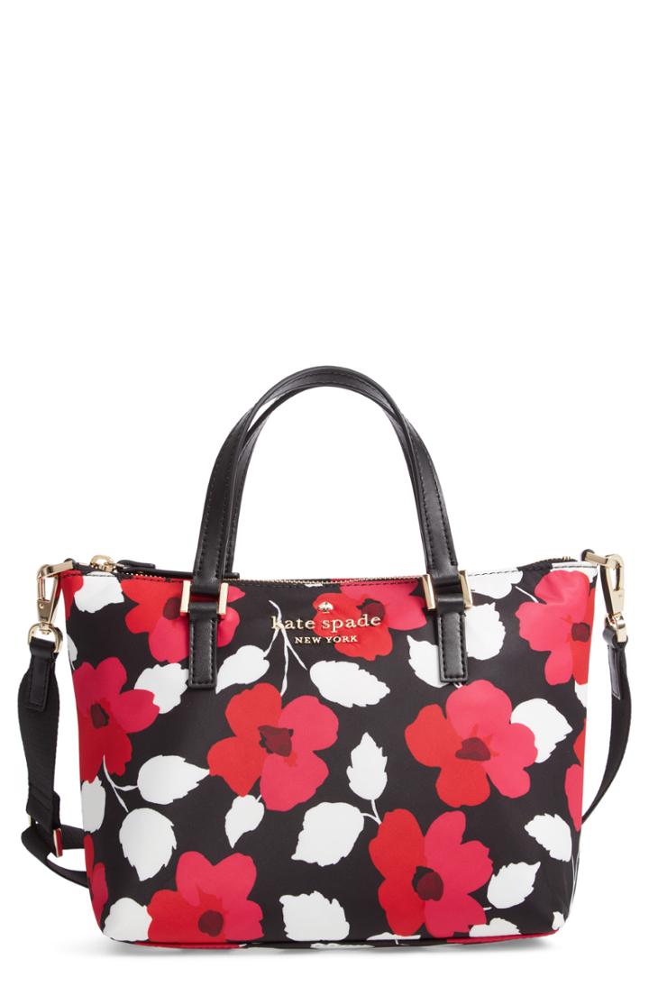 Kate Spade New York Watson Lane - Lucie Floral Print Crossbody Bag - Black