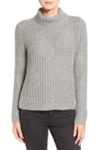 Women's Halogen Stitch Detail Cashmere Mock Neck Sweater, Size - Grey