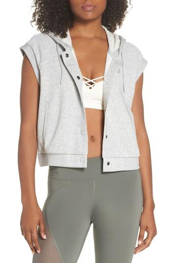 Women's Puma Classics T7 Logo Sleeveless Hoodie - Grey