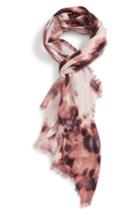 Women's Nordstrom Feathered Cat Cashmere & Silk Scarf, Size - Pink