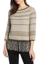 Women's Ming Wang Tassel Hem Top - Brown