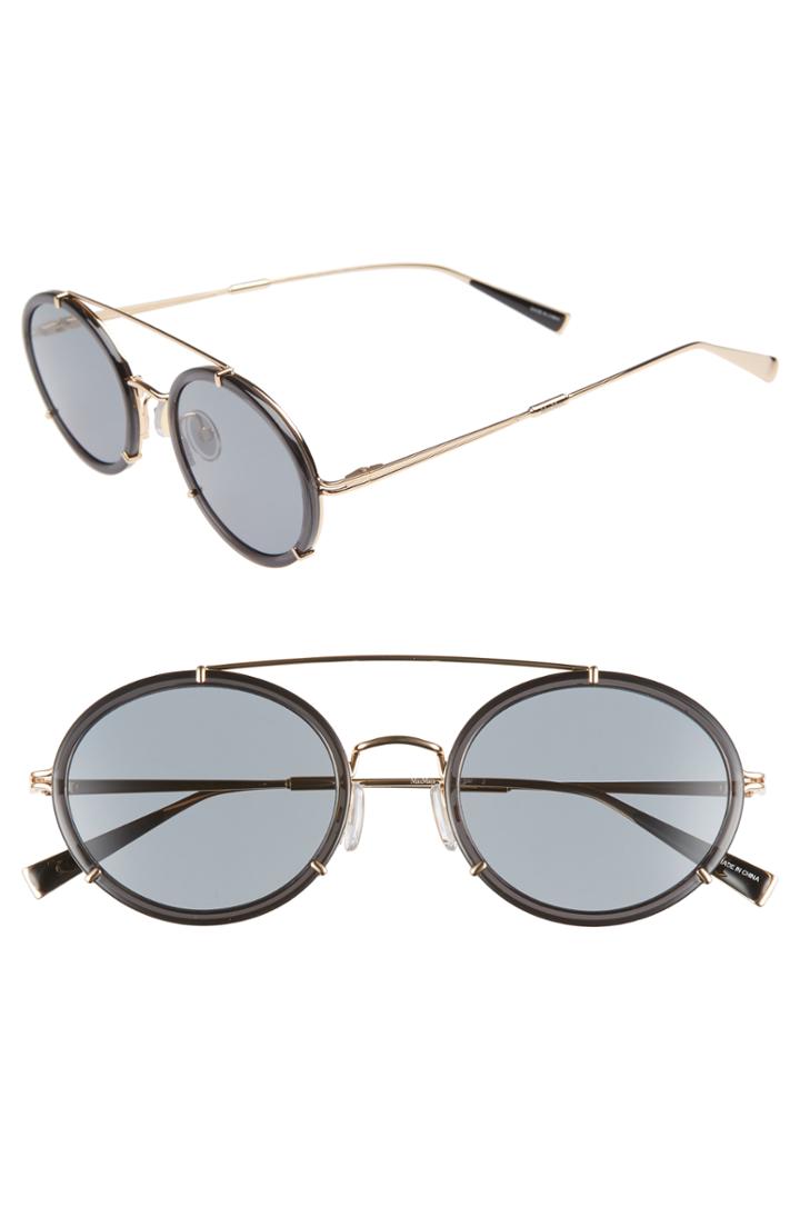 Women's Max Mara 51mm Round Aviator Sunglasses -