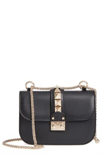Valentino Garavani Small Lock Leather Crossbody Bag - Black
