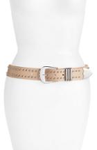 Women's B-low The Belt 'filmore' Studded Leather Belt - Petal/ Silver