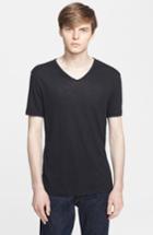 Men's John Varvatos Star Usa Pintuck V-neck T-shirt, Size - Black