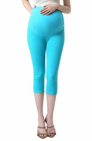 Women's Kimi And Kai Melody Capri Denim Maternity Leggings - Blue