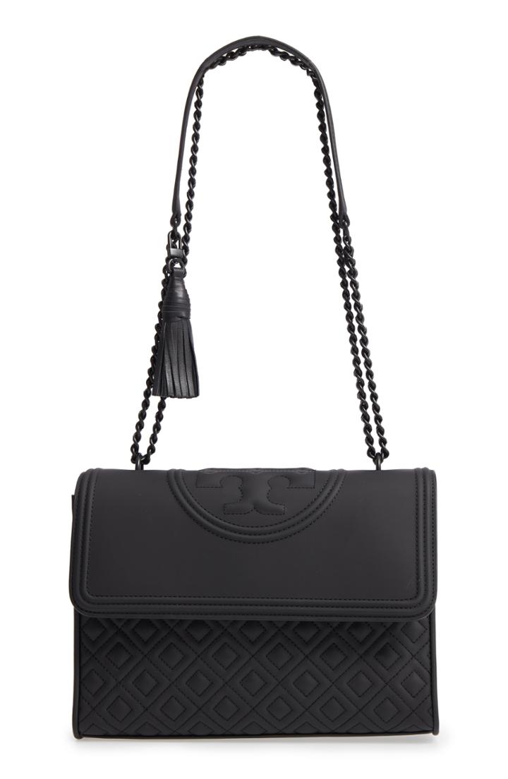 Tory Burch Fleming Matte Quilted Faux Leather Convertible Shoulder Bag -