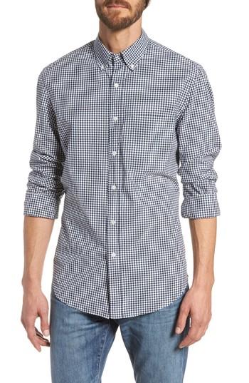 Men's J.crew Stretch Secret Wash Gingham Poplin Sport Shirt - Blue