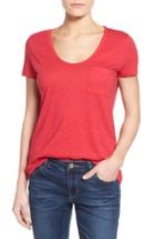 Women's Caslon Relaxed Slub Knit U-neck Tee, Size - Red