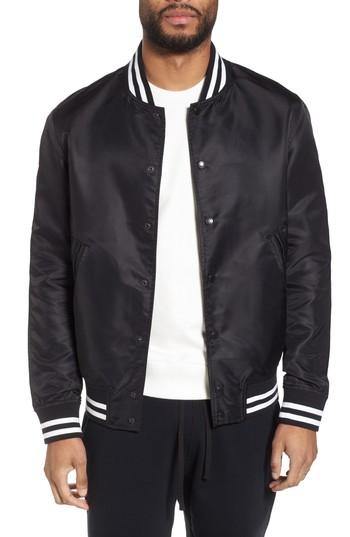 Men's Reigning Champ Logo Bomber Jacket - Black