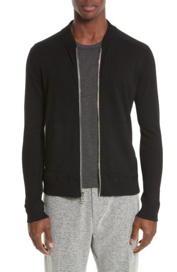 Men's Wings + Horns Slub Ribbed Bomber Jacket - Black