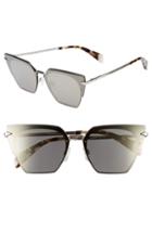 Women's Rag & Bone 64mm Oversize Mirrored Cat Eye Sunglasses - Palladium