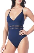 Women's Kenneth Cole Weave Your Own Way One-piece Swimsuit - Blue