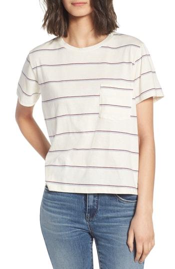 Women's All In Favor Stripe Pocket Tee - Ivory