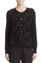 Women's Comme Des Garcons Floral Applique Button Cardigan