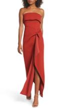 Women's C/meo Collective Fluidity Strapless Maxi Dress, Size - Red