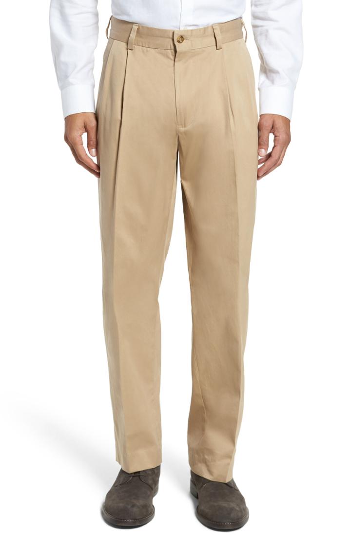 Men's Bills Khakis Classic Fit Pleat Front Chamois Cloth Pants X 30 - Brown