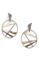 Women's Alexis Bittar Large Crystal Encrusted Plaid Hoop Earrings