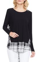 Women's Two By Vince Camuto Solid & Plaid Top