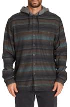Men's Billabong Baja Hooded Flannel Shirt, Size - Black
