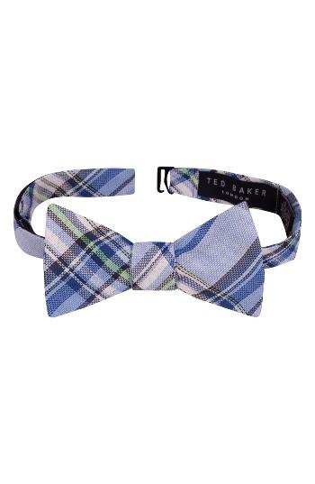 Men's Ted Baker London Swanky Plaid Linen & Cotton Bow Tie