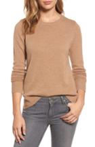 Petite Women's Halogen Crewneck Cashmere Sweater P - Brown