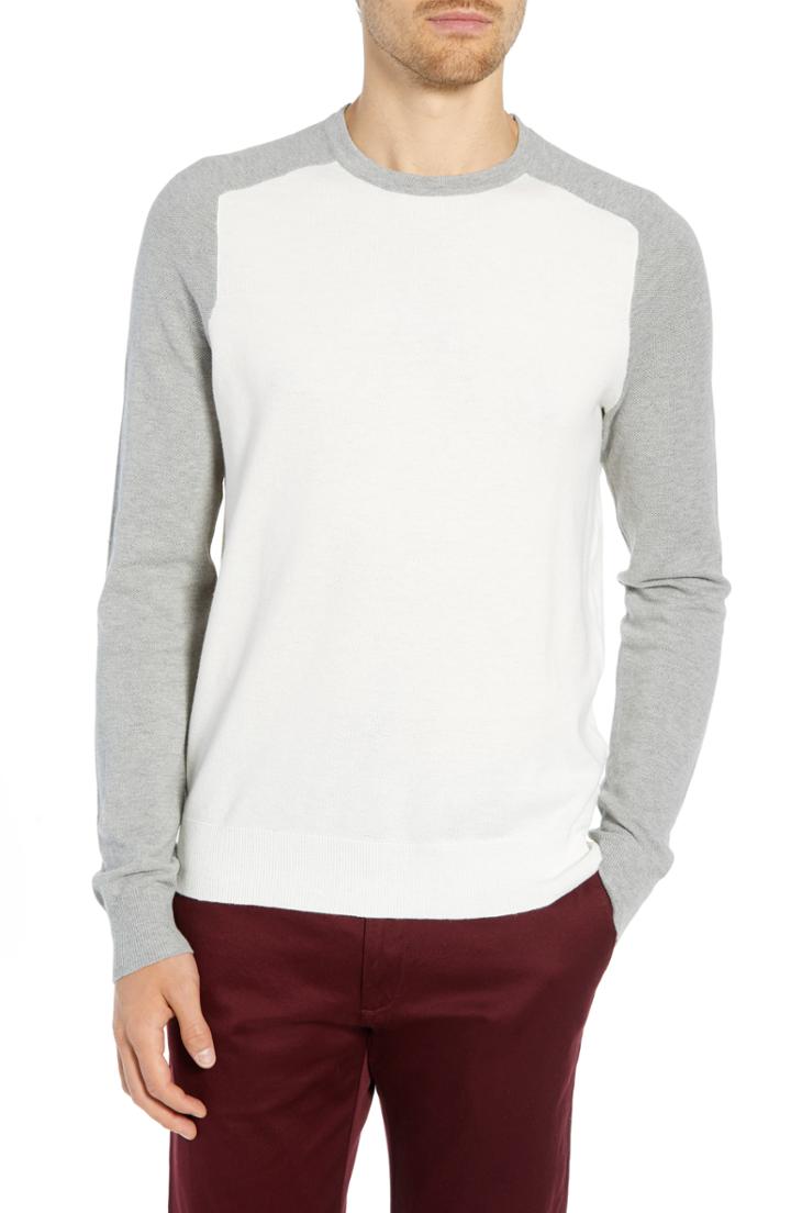 Men's J.crew Cotton & Cashmere Baseball Sweater - Ivory