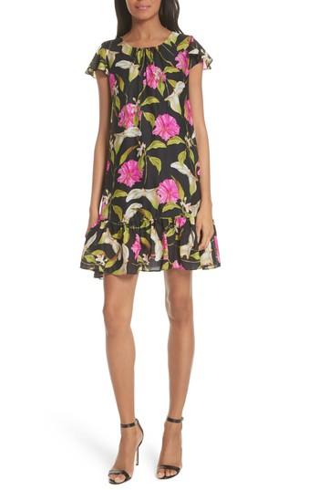Women's Milly Jill Large Calla Lily Shift Dress, Size - Black