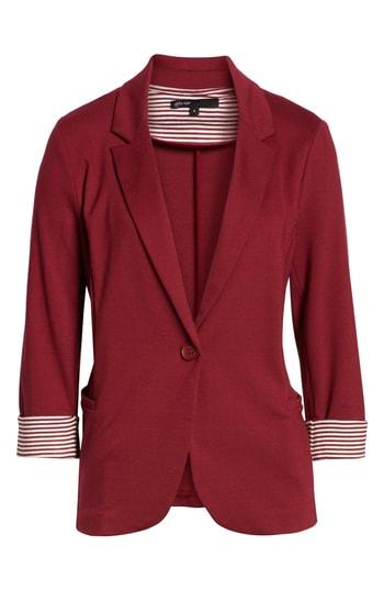Petite Women's Gibson Roll Sleeve Knit Blazer P - Red