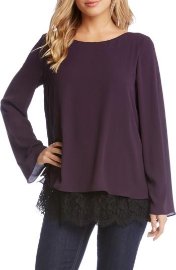 Women's Karen Kane Lace Hem A-line Top