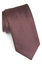 Men's Ermenegildo Zegna Geometric Silk Tie, Size X-long - Burgundy