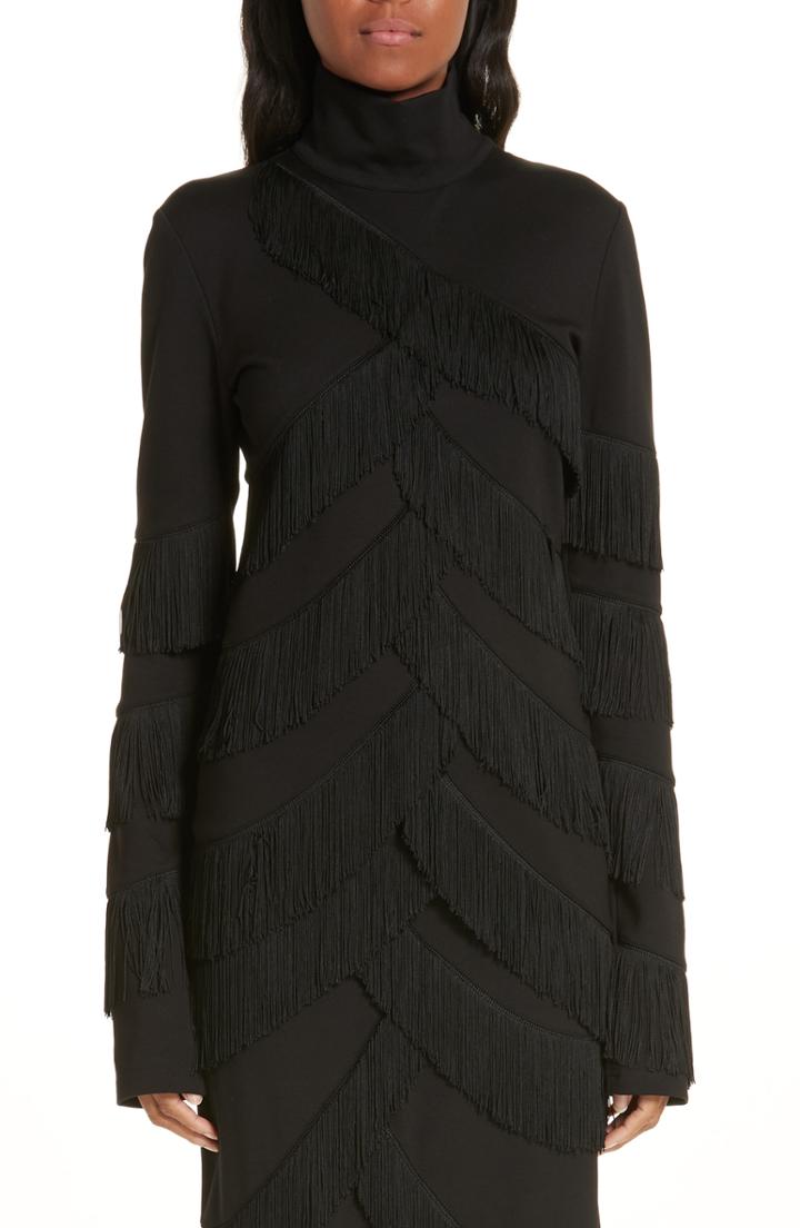 Women's Y/project Fringe Stretch Jersey Top - Black