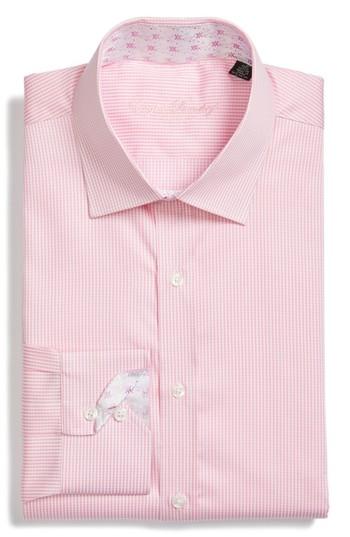Men's English Laundry Trim Fit Check Dress Shirt .5 - 34/35 - Pink