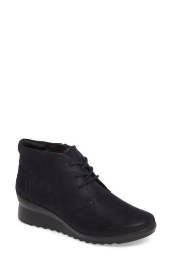 Women's Clarks Caddell Hop Wedge Bootie N - Blue