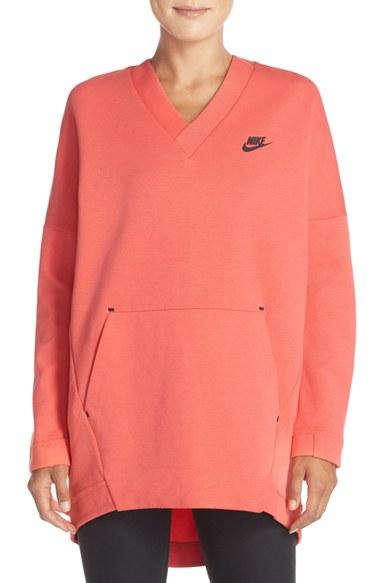 Women's Nike Tech Fleece Knit Pullover - Red